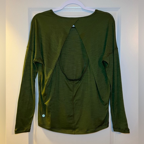 Lululemon Get Set Long Sleeve in Heathered Landscape Green Size 8 / 10 - Picture 7 of 7
